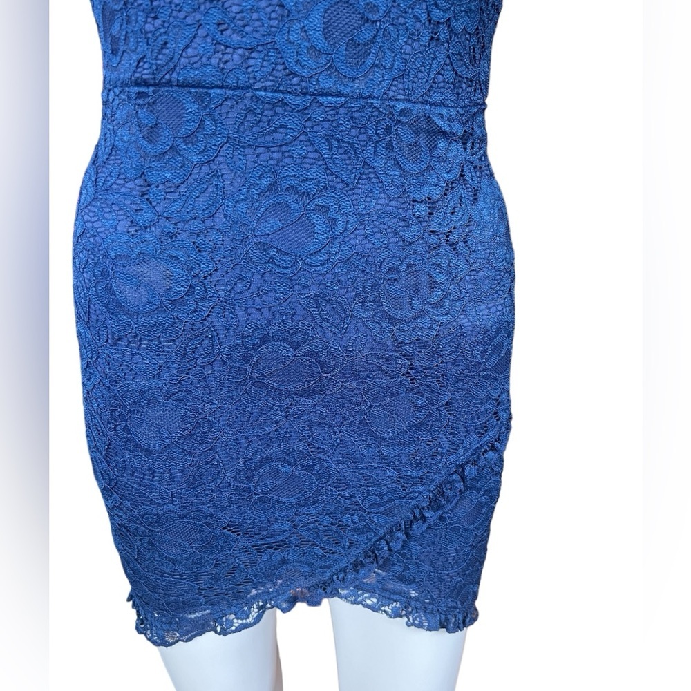 Speechless - Womens Blue Lace Mini Dress Sz. SM - Picture 3 of 12